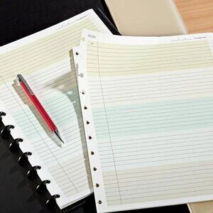 NWT Levenger To Do Refill Paper, Letter size, 2 packs of 25. 11 Disc punched